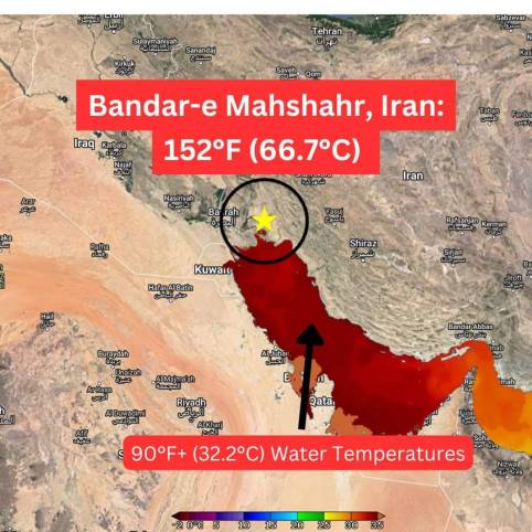 High Heat Index in Bandar-e Mahshahr (Iran)